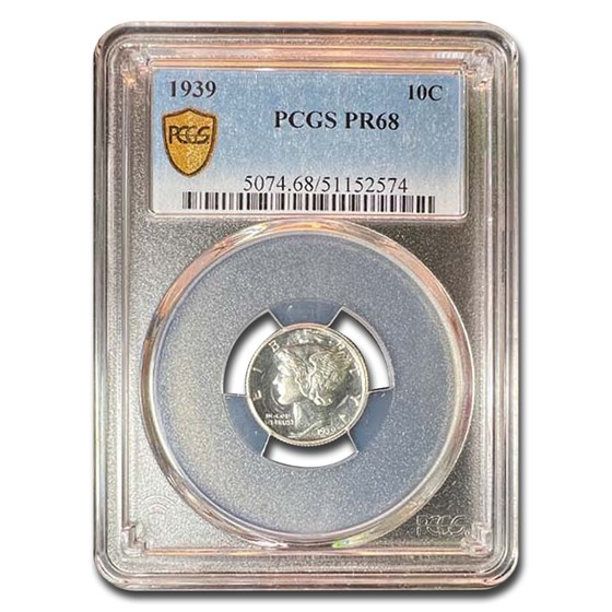 1939 Mercury Dime PR-68 PCGS 1939 Mercury Dime PR-68 PCGS